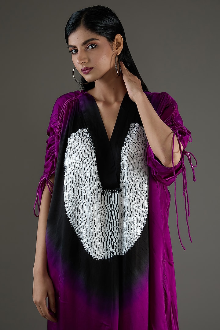 satin shibori dresses THE LILAC SHIBORI DRESS A Velvet dress that is hand manipulated in a traditional Japanese technique known as Shibori. Traditionally used in dying where objects are encased into the fabric and then
