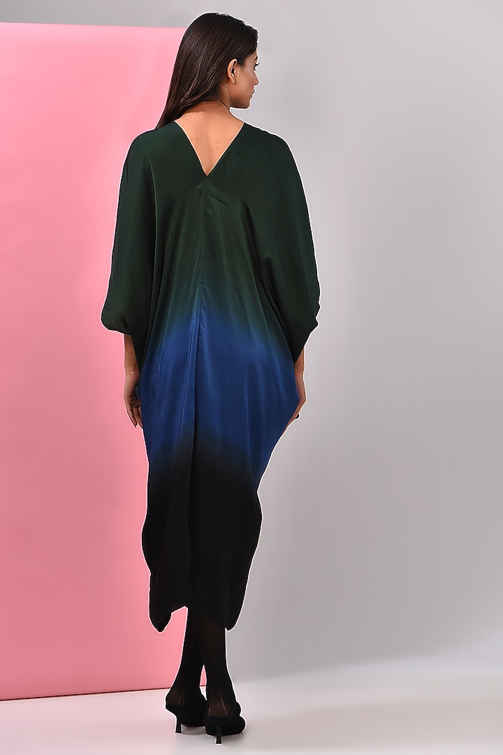 Multi-Colored Bemberg Satin Ombre Kaftan by Inca at Pernia's Pop Up Shop