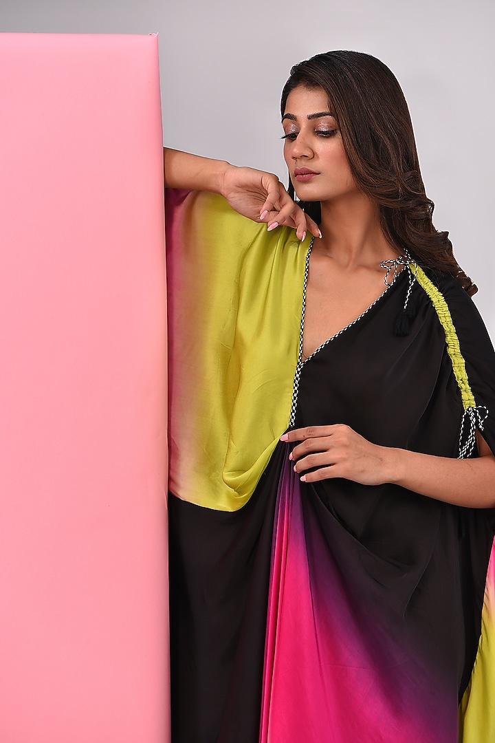 Multi-Colored Bemberg Satin Ombre Vacation Dress by Inca at Pernia's Pop Up Shop