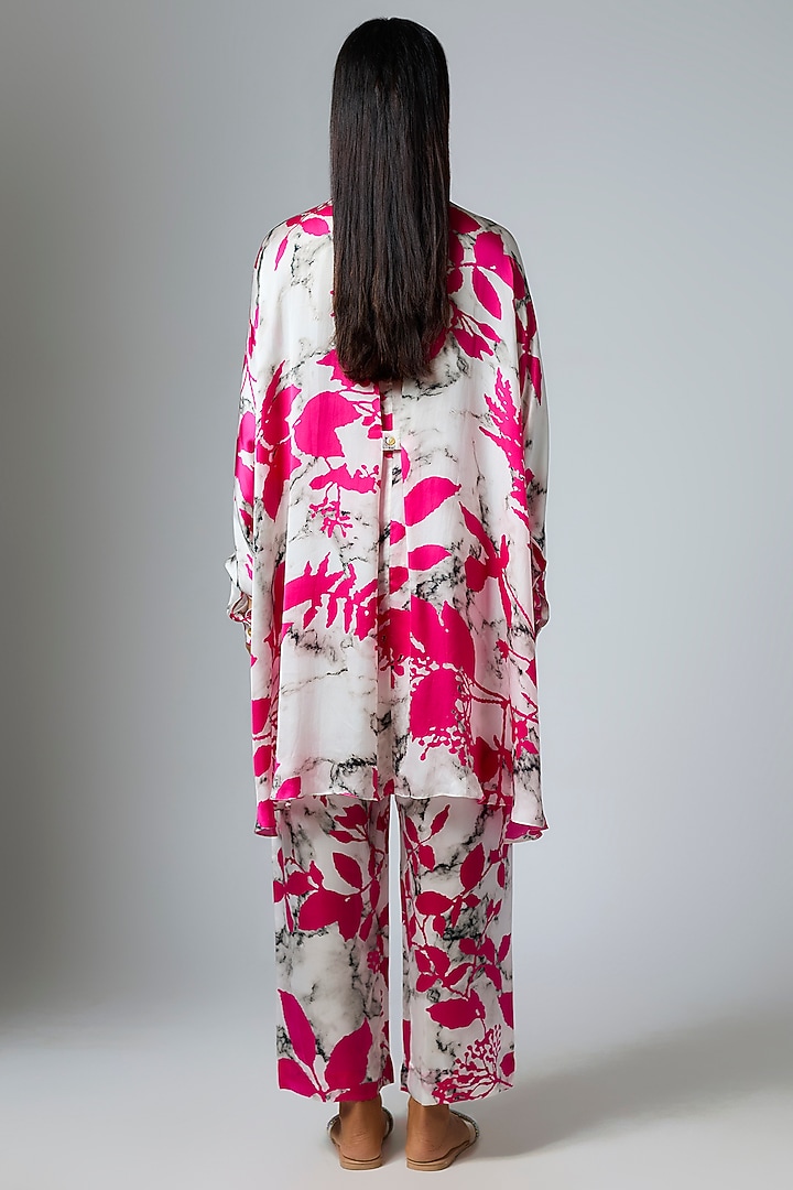 Pink & Gulmohar Bemberg Satin Digital Printed Shirt by Inca at Pernia's Pop Up Shop