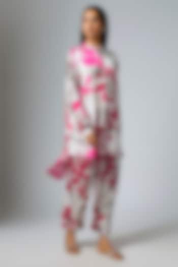 Pink & Gulmohar Bemberg Satin Digital Printed Trousers by Inca at Pernia's Pop Up Shop
