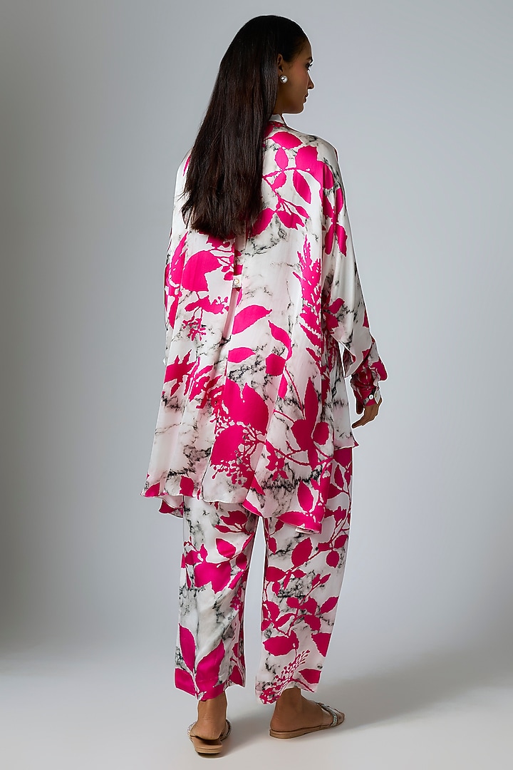 Pink & Gulmohar Bemberg Satin Digital Printed Trousers by Inca at Pernia's Pop Up Shop