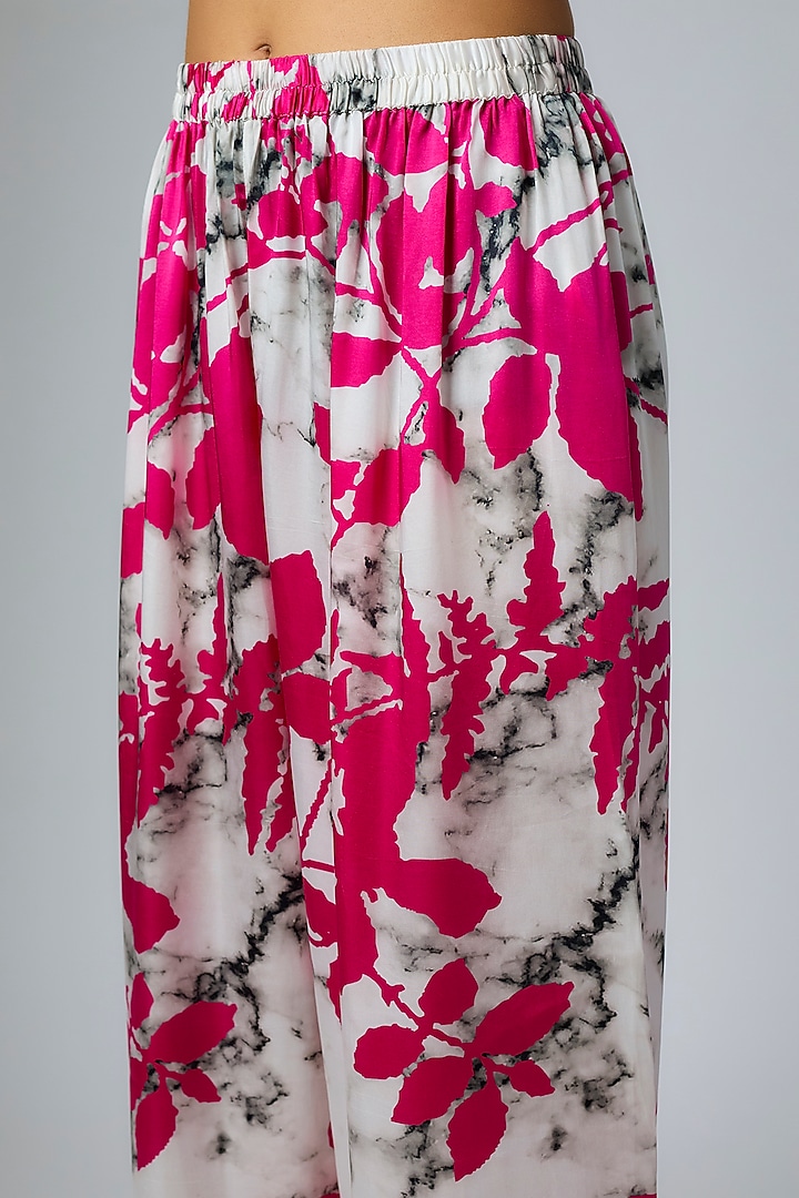 Pink & Gulmohar Bemberg Satin Digital Printed Trousers by Inca at Pernia's Pop Up Shop