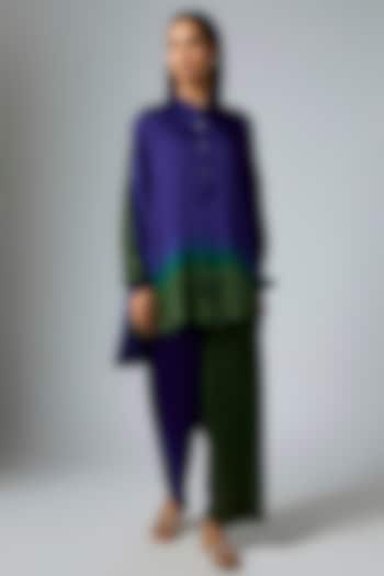 Blue & Green Ombre Bemberg Satin Co-Ord Set by Inca at Pernia's Pop Up Shop