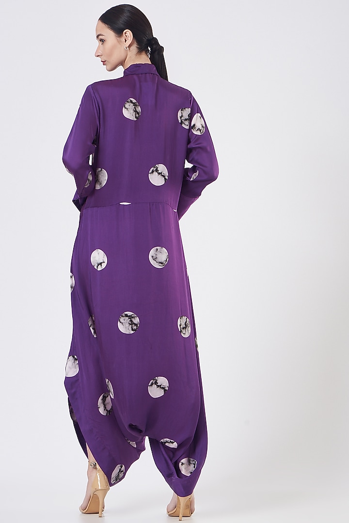 Purple Draped Jumpsuit by Inca at Pernia's Pop Up Shop