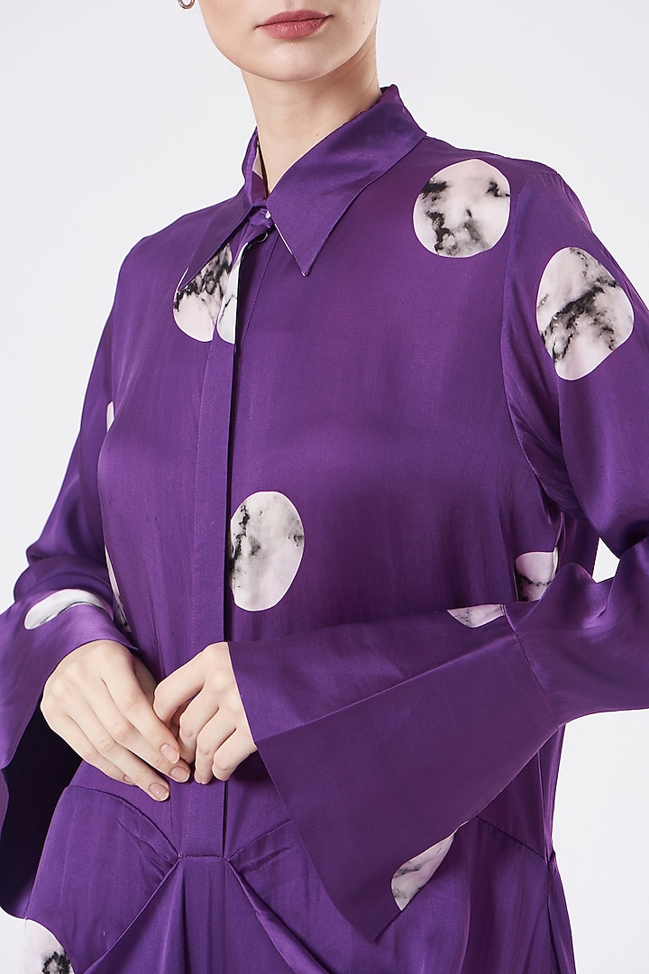 Purple Draped Jumpsuit by Inca at Pernia's Pop Up Shop