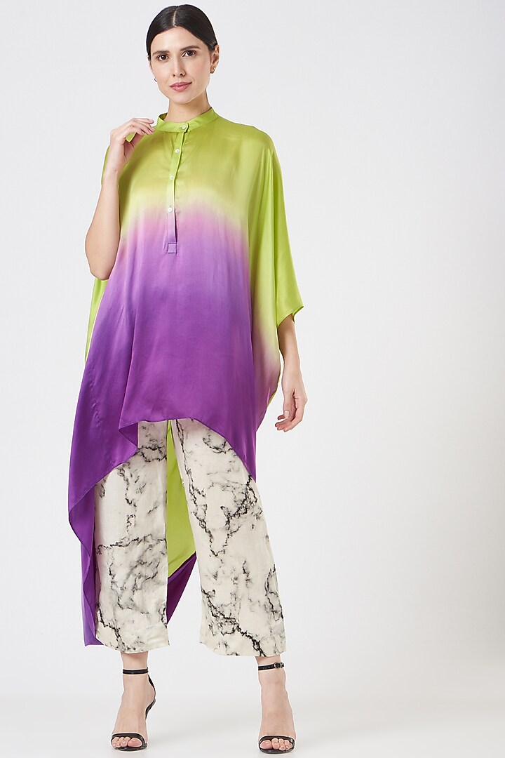 Purple Neon Green Long Shirt by Inca at Pernia's Pop Up Shop 2025