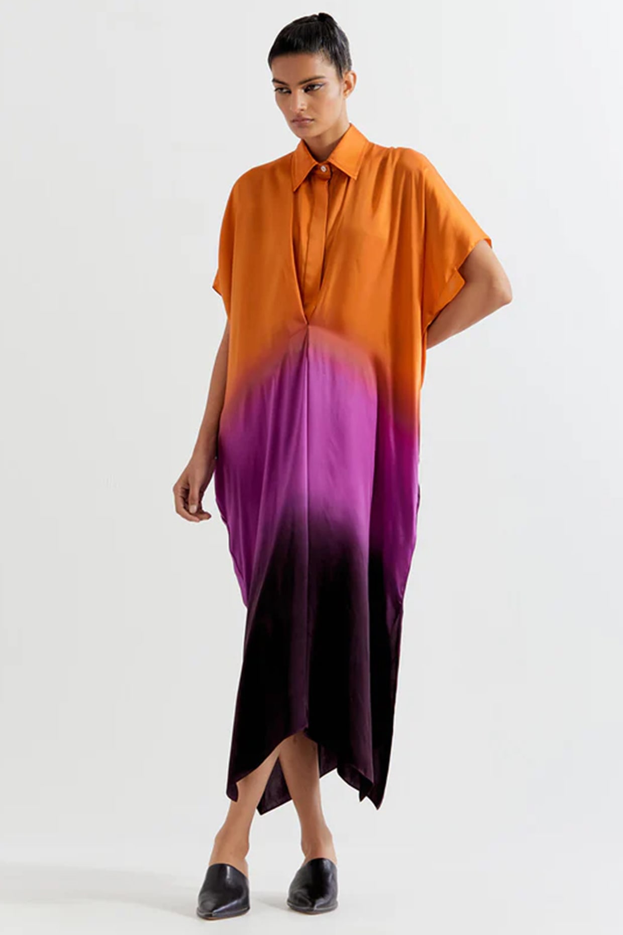 satin viscose dress CARRIE VISCOSE SATIN BATIK DRESS SUNSET PINK