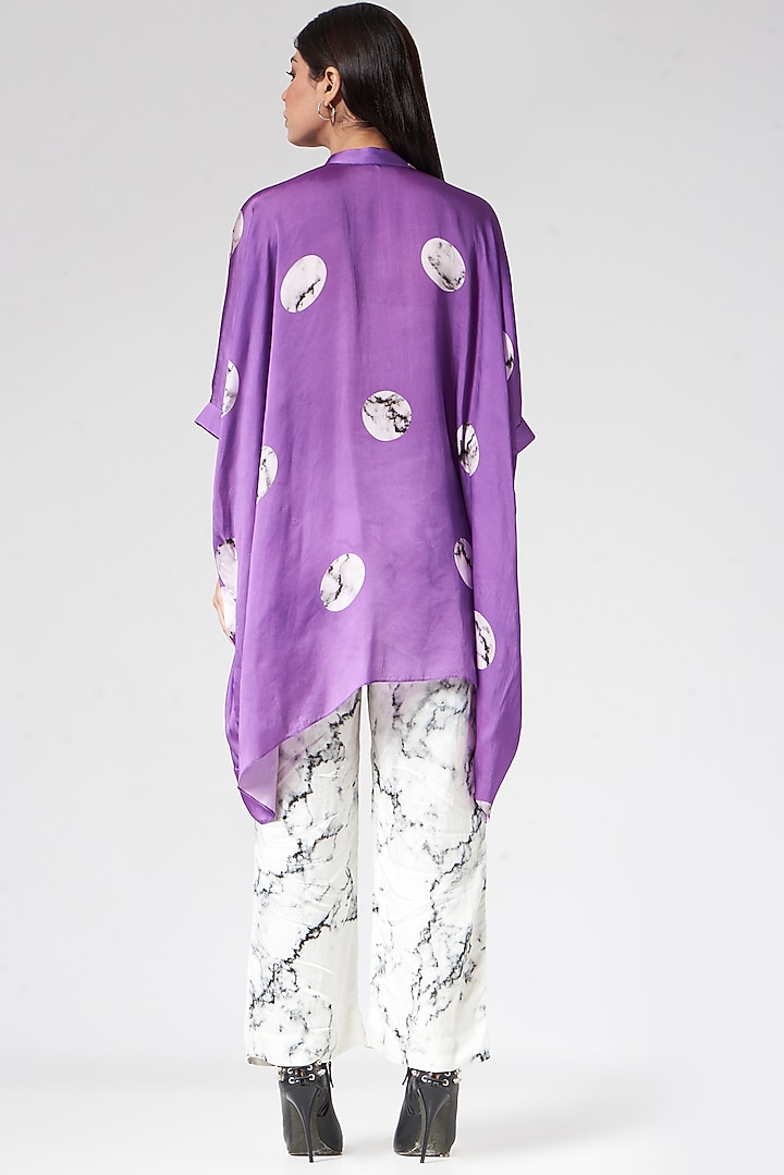 Purple Bemberg Satin Poncho by Inca at Pernia's Pop Up Shop