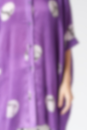 Purple Bemberg Satin Poncho by Inca at Pernia's Pop Up Shop