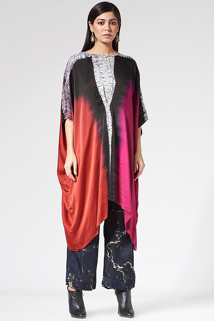 Black & White Bemberg Satin Marble Pants by Inca at Pernia's Pop Up Shop