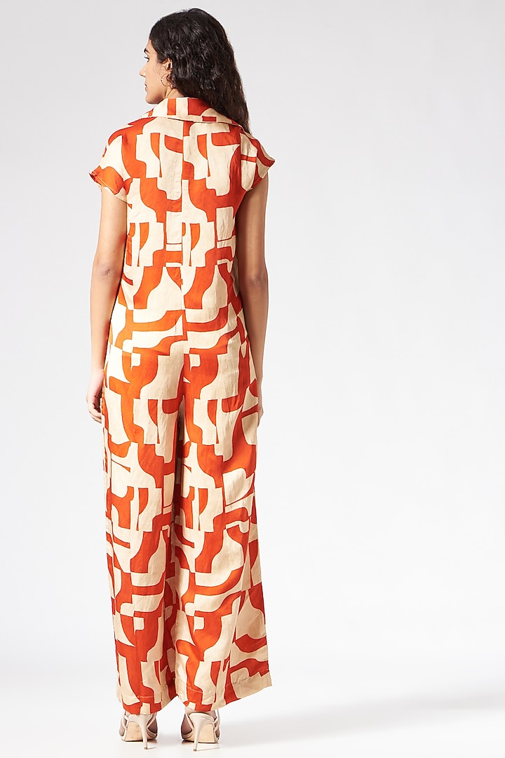 Orange Printed Jumpsuit by Inca at Pernia's Pop Up Shop