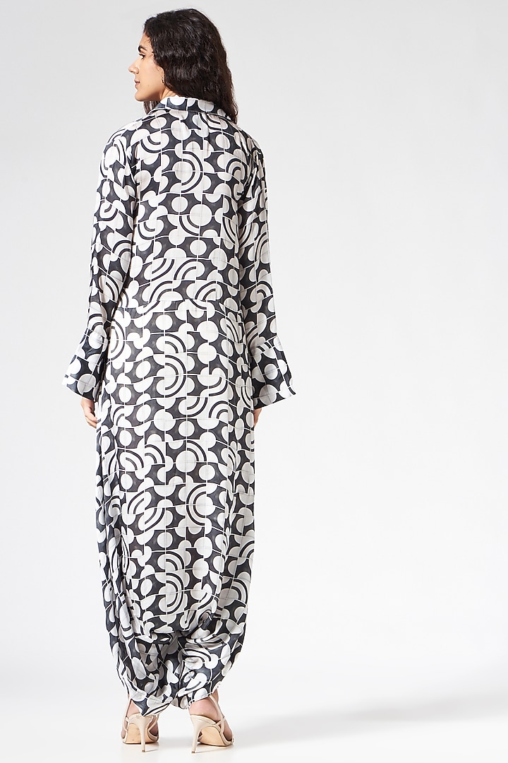 Black & White Printed Draped Jumpsuit by Inca at Pernia's Pop Up Shop
