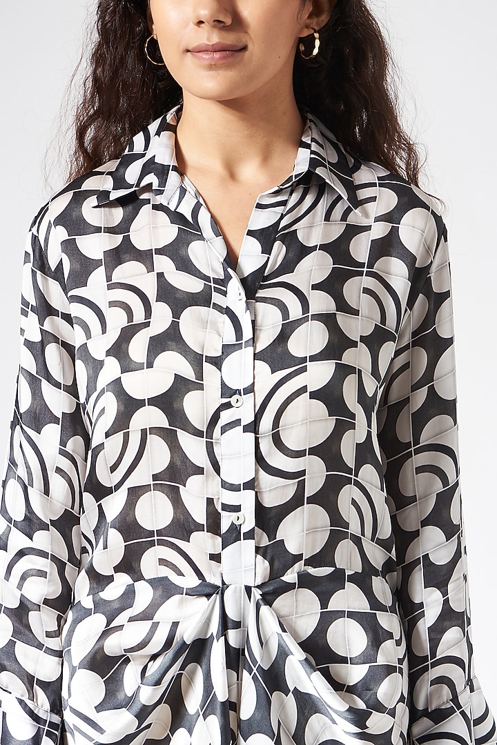 Black & White Printed Draped Jumpsuit by Inca at Pernia's Pop Up Shop