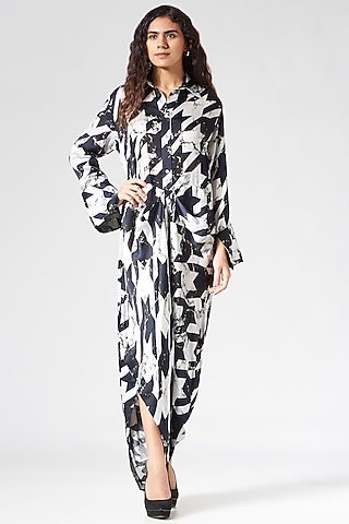 Black & White Printed Jumpsuit by Inca