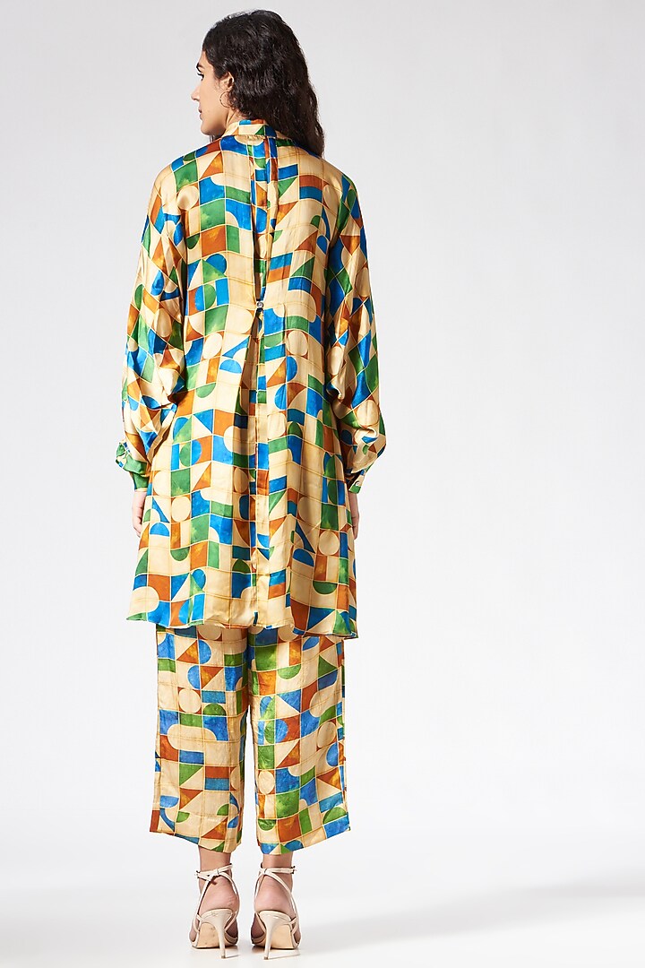 Multi-Colored Bamberg Satin Printed Co-Ord Set by Inca at Pernia's Pop Up Shop