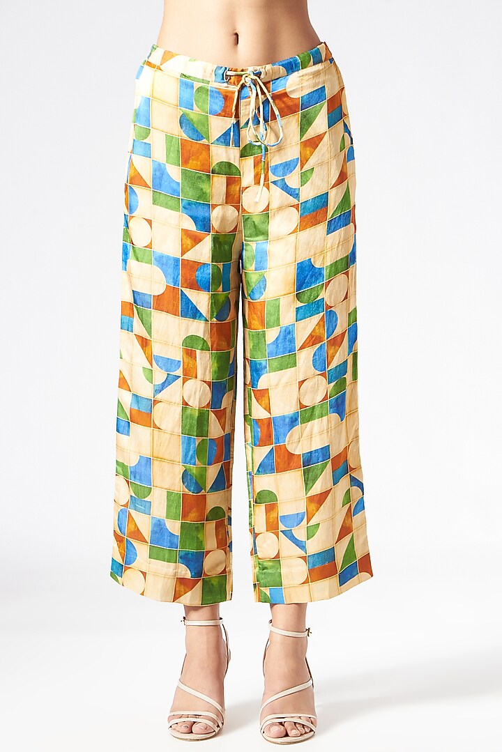 Multi-Colored Bamberg Satin Printed Co-Ord Set by Inca at Pernia's Pop Up Shop