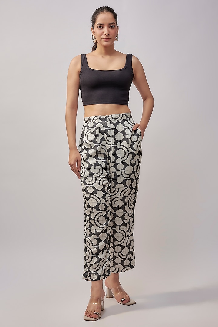 Black & White Linen Satin Pants by Inca at Pernia's Pop Up Shop