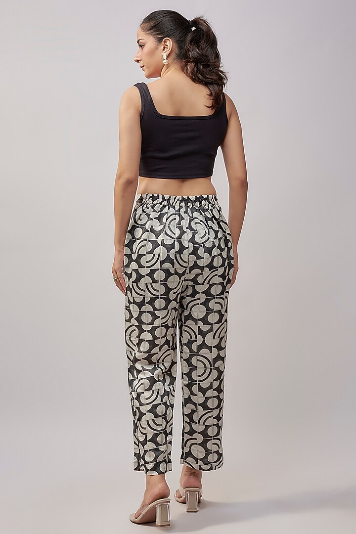 Black & White Linen Satin Pants by Inca at Pernia's Pop Up Shop