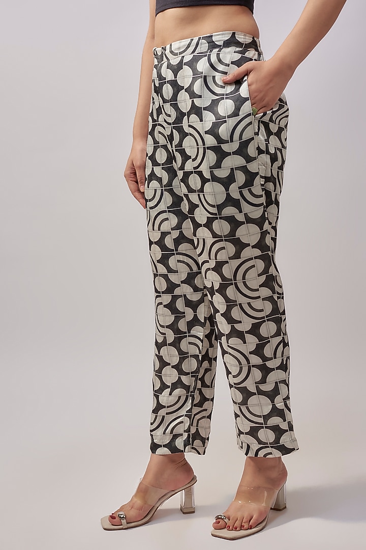 Black & White Linen Satin Pants by Inca at Pernia's Pop Up Shop