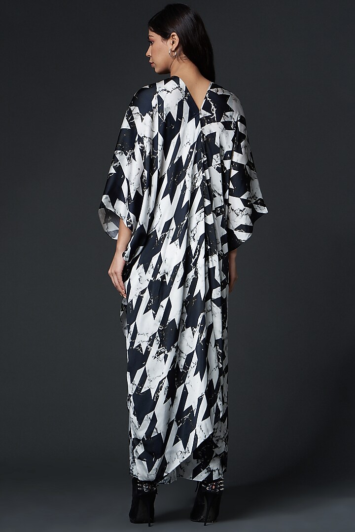 Black & White Bamberg Satin Pant Set With Print by Inca at Pernia's Pop Up Shop