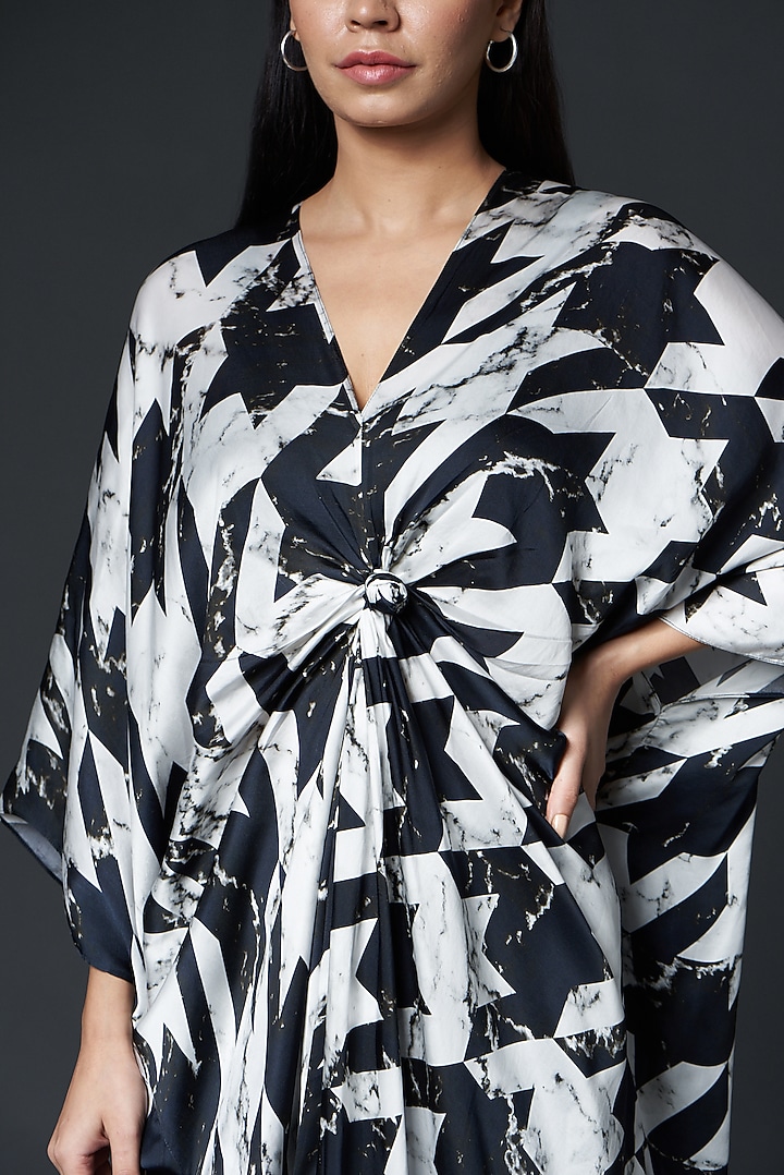 Black & White Bamberg Satin Pant Set With Print by Inca at Pernia's Pop Up Shop