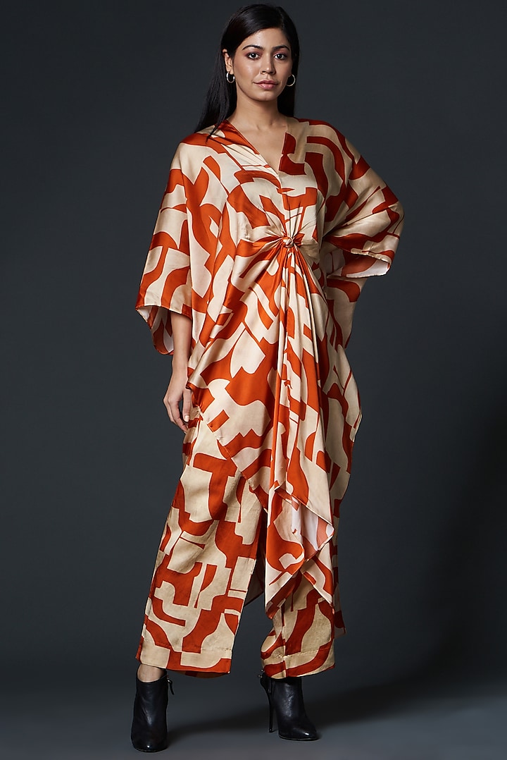 Orange Pant Set With Print by Inca at Pernia's Pop Up Shop