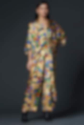 Multi-Coloured Knotted Kaftan Set by Inca