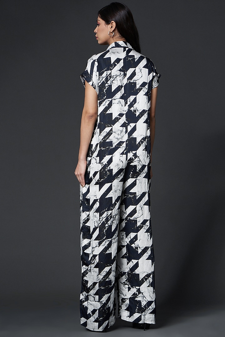 Black & White Bamberg Satin Jumpsuit by Inca at Pernia's Pop Up Shop