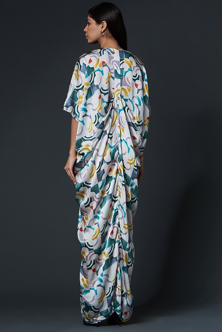 Multi-Coloured Draped Vacation Dress With Print by Inca at Pernia's Pop Up Shop