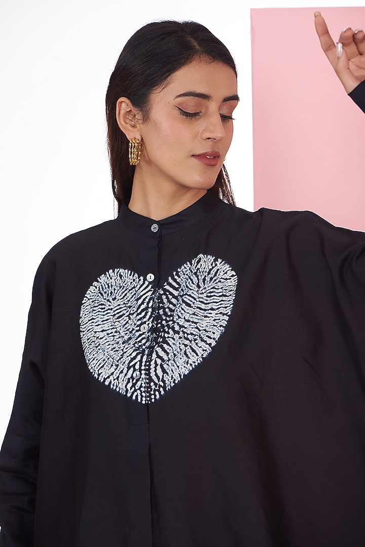Ivory Silk Chanderi Shibori Printed Trouser Set by Inca at Pernia's Pop Up Shop