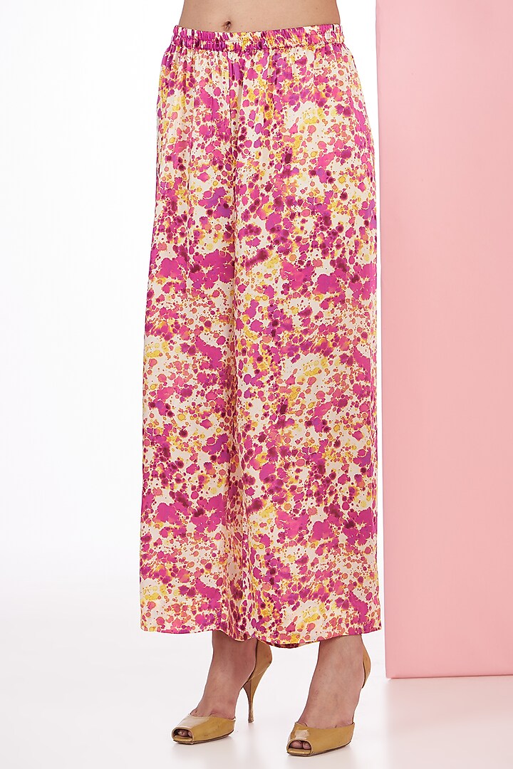 Pink Bemberg Satin Digital Printed Cowl Tunic Set by Inca at Pernia's Pop Up Shop