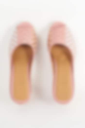 Pink Leather Handcrafted Heels by Inochhi