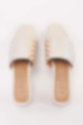Beige Leather Wedges by Inochhi
