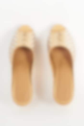 Gold Leather Heels by Inochhi at Pernia's Pop Up Shop