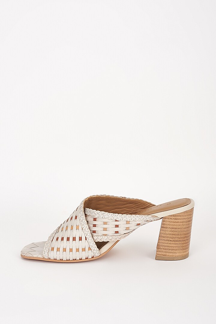 White Leather Heels by Inochhi at Pernia's Pop Up Shop