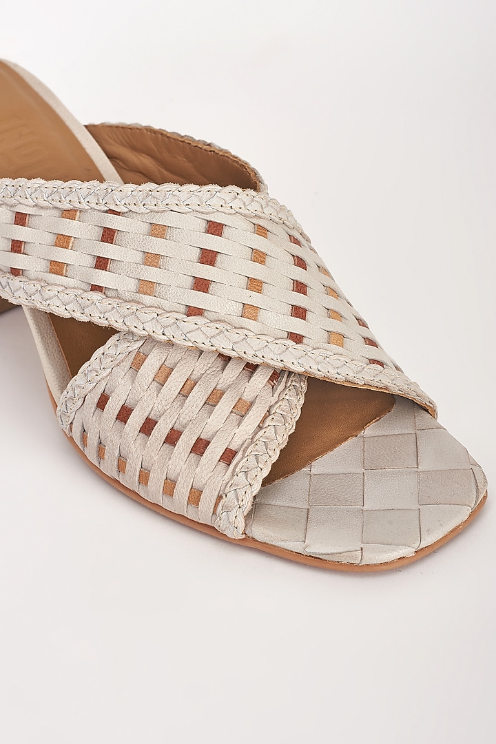 White Leather Heels by Inochhi at Pernia's Pop Up Shop