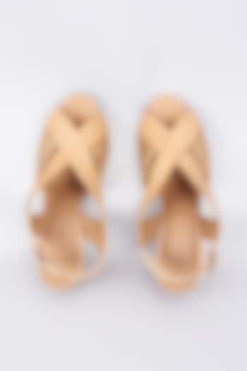 Nude Genuine Leather Handcrafted Heels by Inochhi