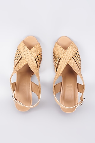 Nude Genuine Leather Handcrafted Heels by Inochhi