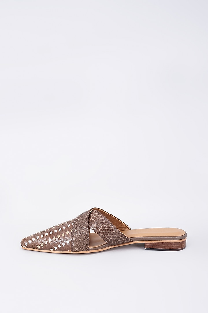 Brown Genuine Leather Handcrafted Mules by Inochhi at Pernia's Pop Up Shop