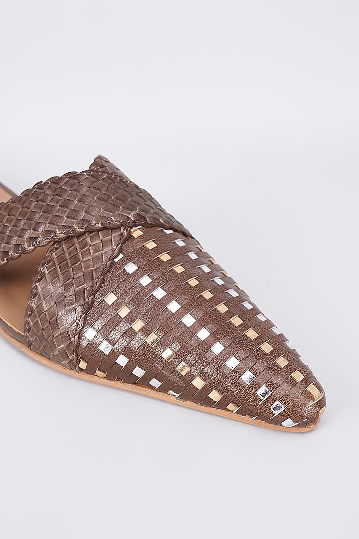 Brown Genuine Leather Handcrafted Mules by Inochhi at Pernia's Pop Up Shop