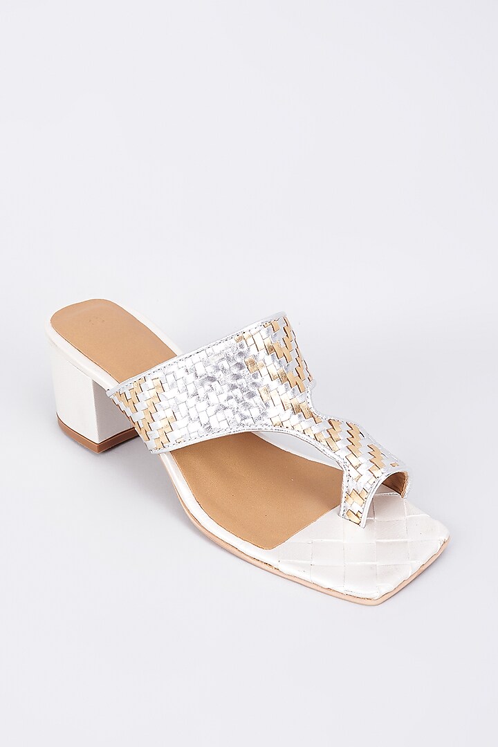 Silver Genuine Leather Handcrafted Sandals by Inochhi at Pernia's Pop Up Shop