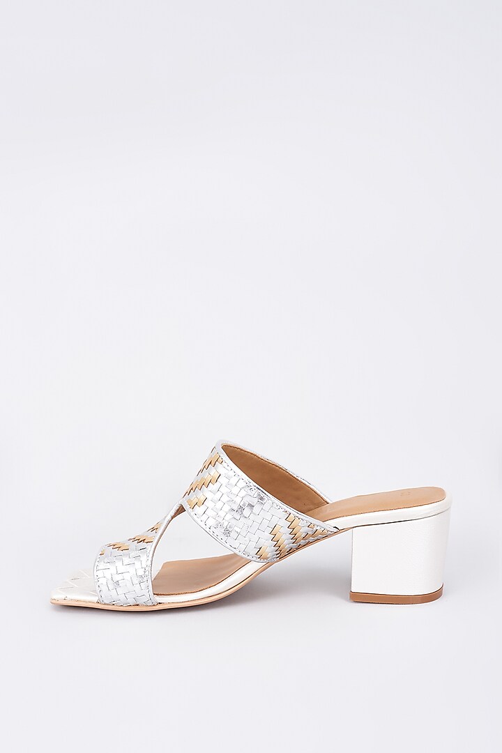 Silver Genuine Leather Handcrafted Sandals by Inochhi at Pernia's Pop Up Shop