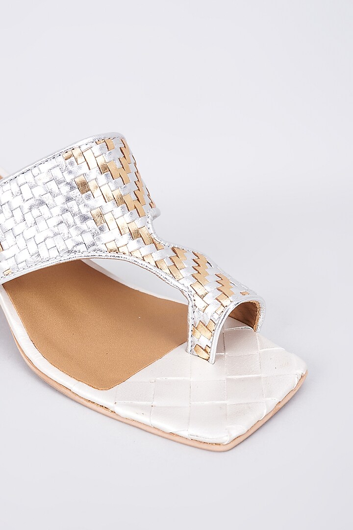 Silver Genuine Leather Handcrafted Sandals by Inochhi at Pernia's Pop Up Shop
