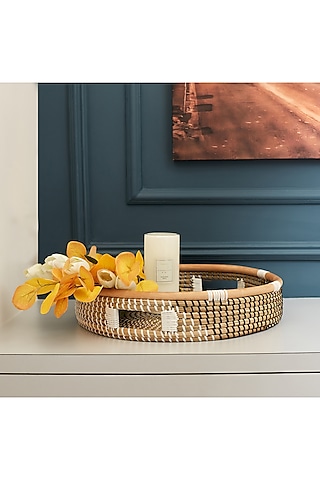 Natural Seagrass Serving Tray by Indique