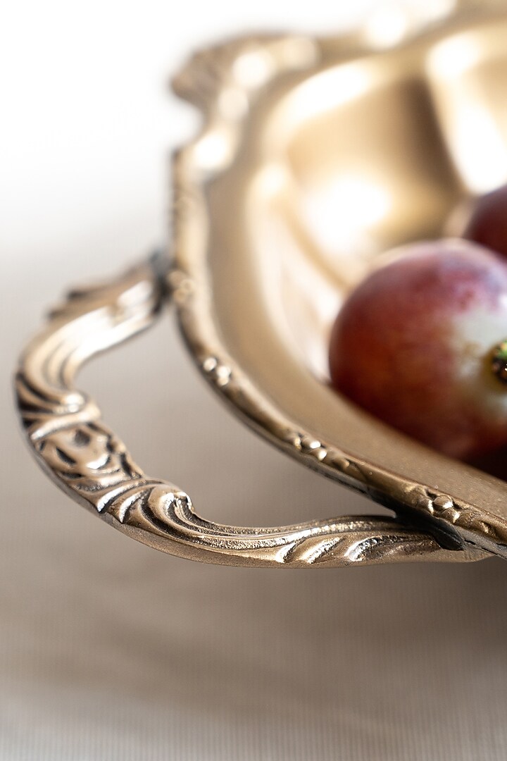 Golden Brass Contoured Serving Tray by Indique at Pernia's Pop Up Shop