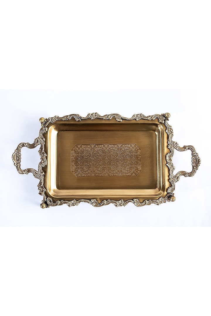Golden Brass Serving Tray by Indique at Pernia's Pop Up Shop