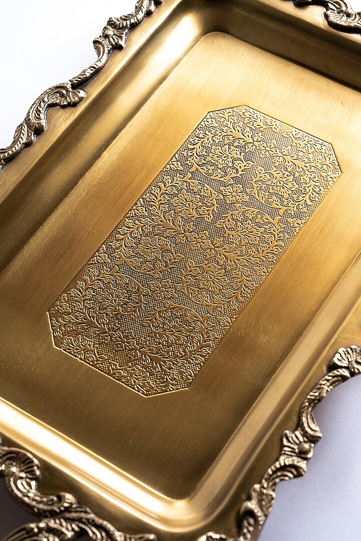 Golden Brass Serving Tray by Indique at Pernia's Pop Up Shop