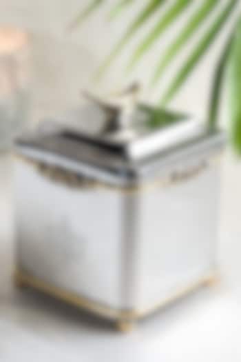 Silver Brass & Stainless Steel Canister Jar by Indique