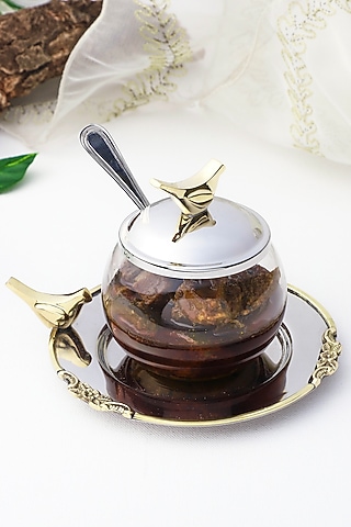 Silver Brass & Stainless Steel Pickle Jar Set by Indique
